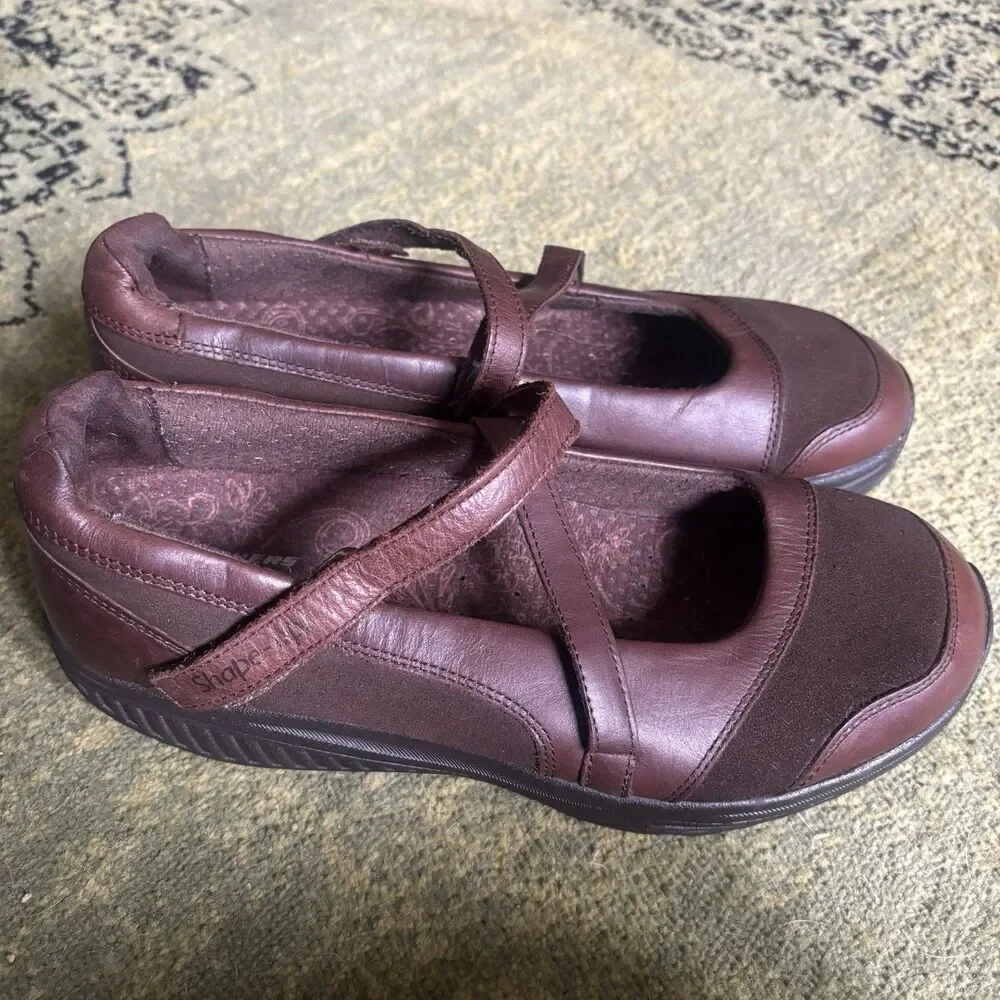 Skechers Shape Ups Mary Jane Shoes Womens Sz 10 Brown Leather Walking Comfort - Picture 14 of 16